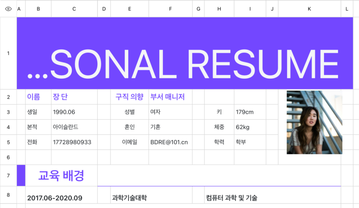 사장 약력